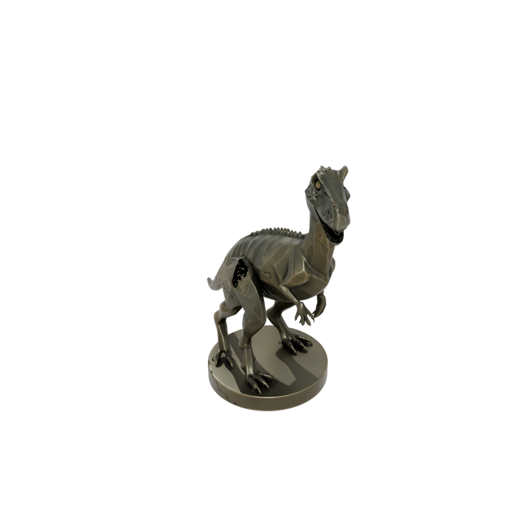 Bronze Low-Poly Baryonyx — dinosaurs 3D print model, STL