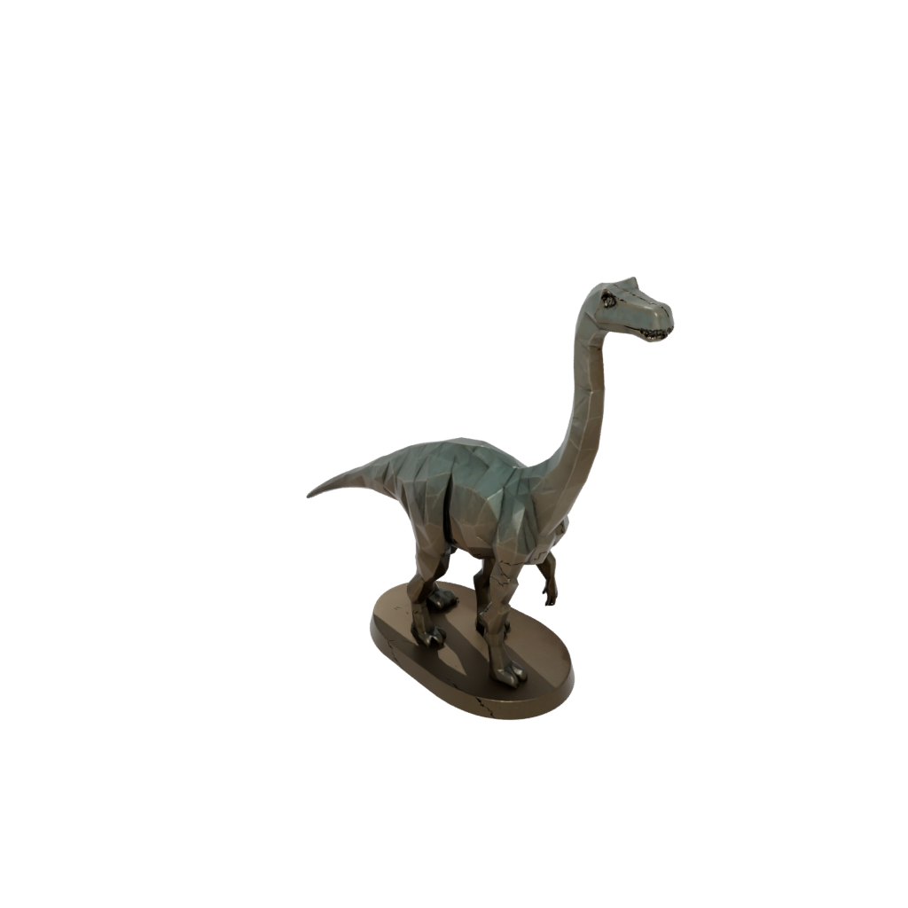 Bronze Low-Poly Brachiosaurus — dinosaurs 3D print model, STL