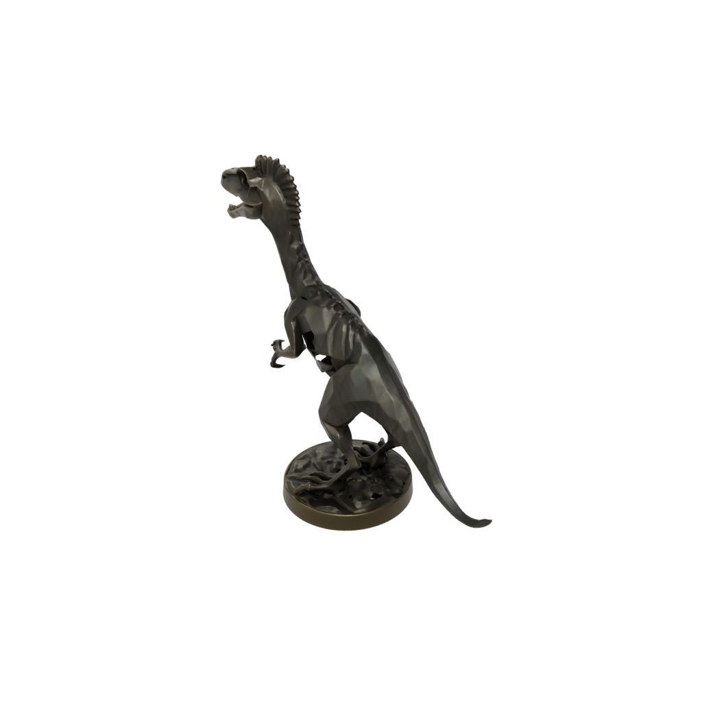 Bronze Low-Poly Dilophosaurus