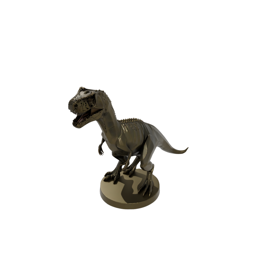 Bronze Low-Poly Giganotosaurus — dinosaurs 3D print model, STL