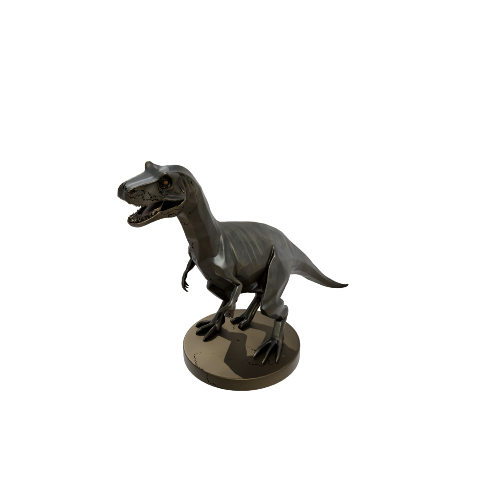 Bronze Low-Poly Megalosaurus — dinosaurs 3D print model, STL