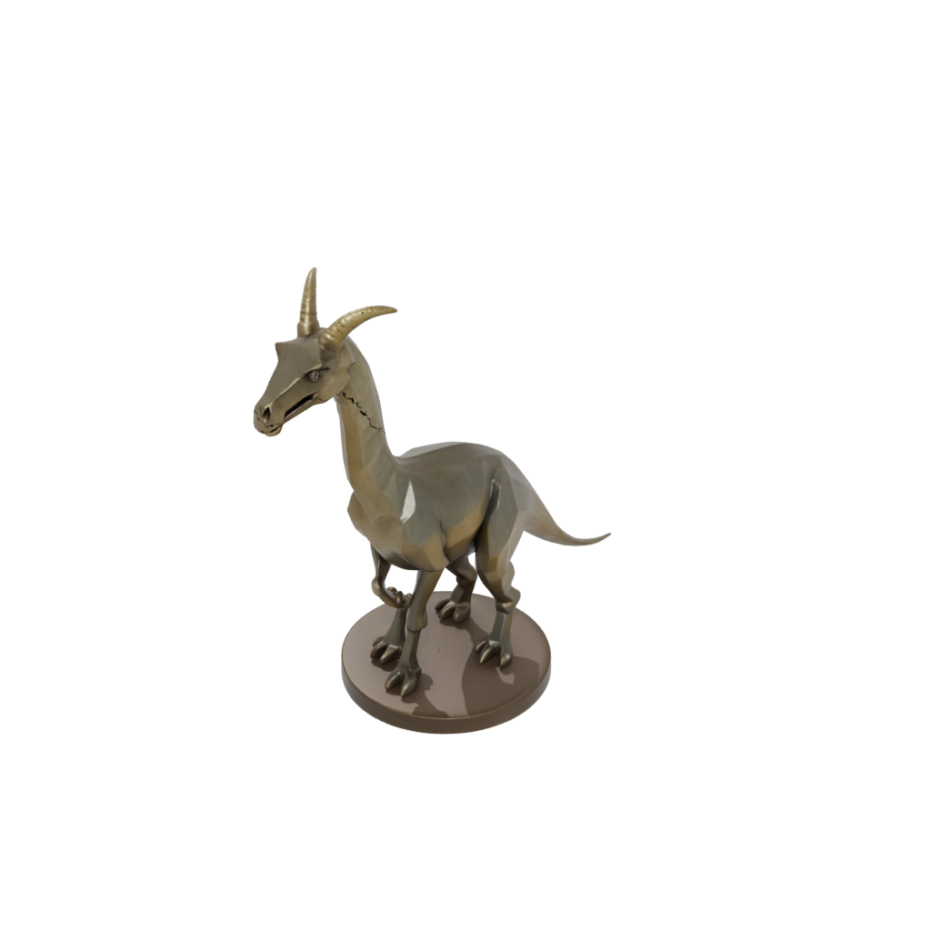 Bronze Low-Poly Parasaurolophus — dinosaurs 3D print model, STL