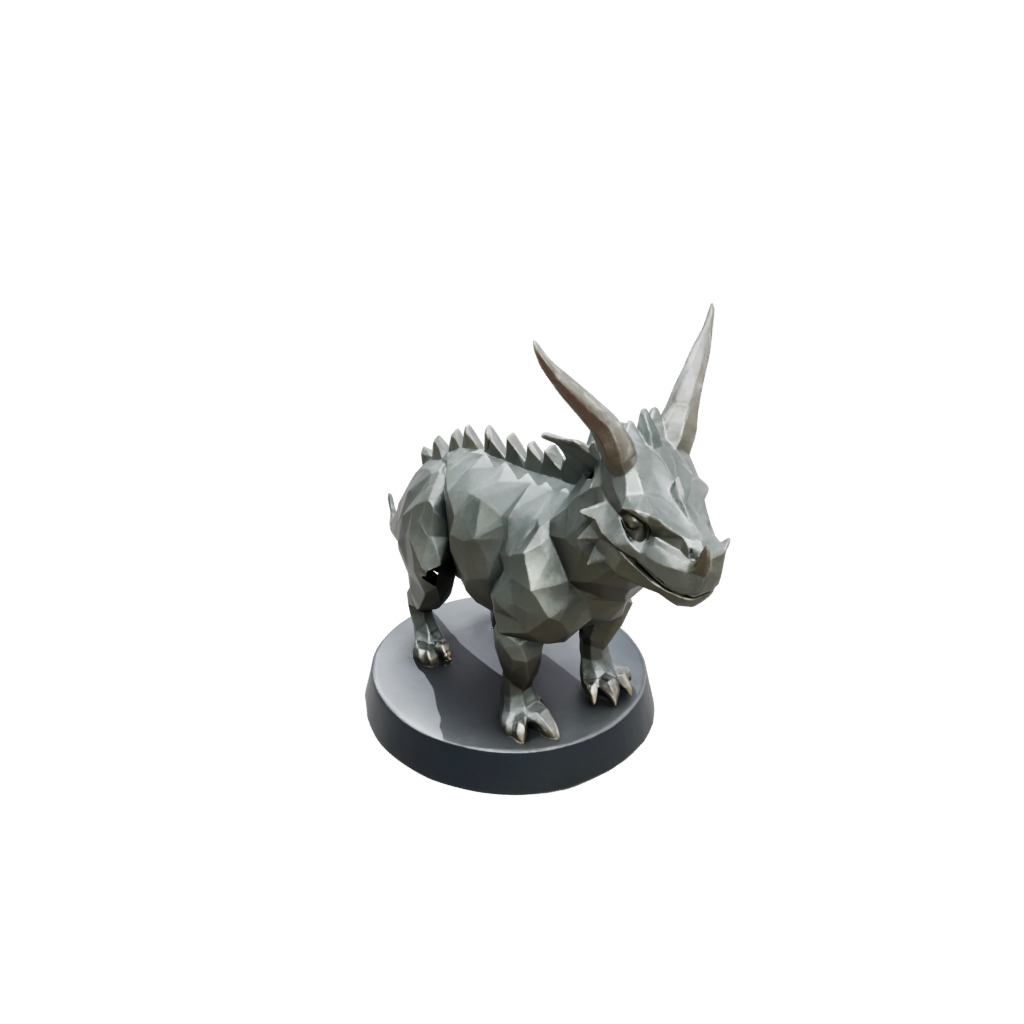 Bronze Low-Poly Styracosaurus — dinosaurs 3D print model, STL