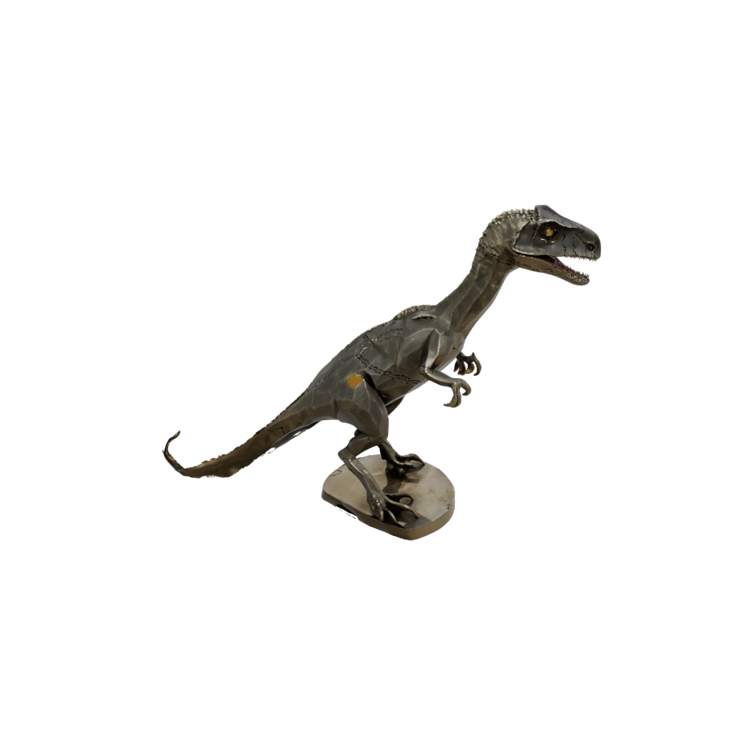 Bronze Low-Poly Utahraptor — dinosaurs 3D print model, STL
