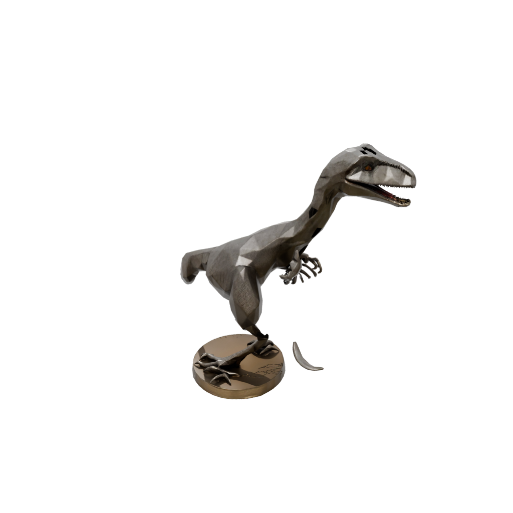 Bronze Low-Poly Velociraptor