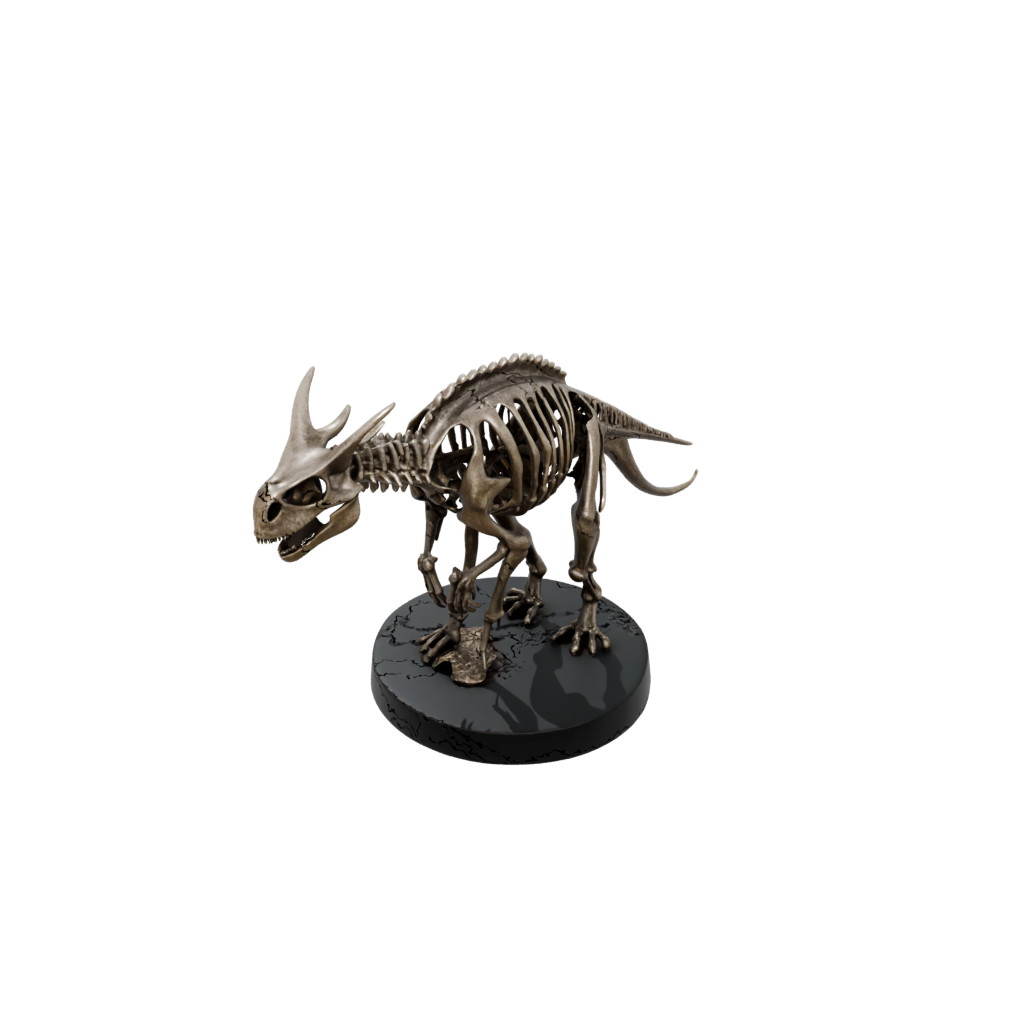 Bronze Skeleton Protoceratops — dinosaurs 3D print model, STL