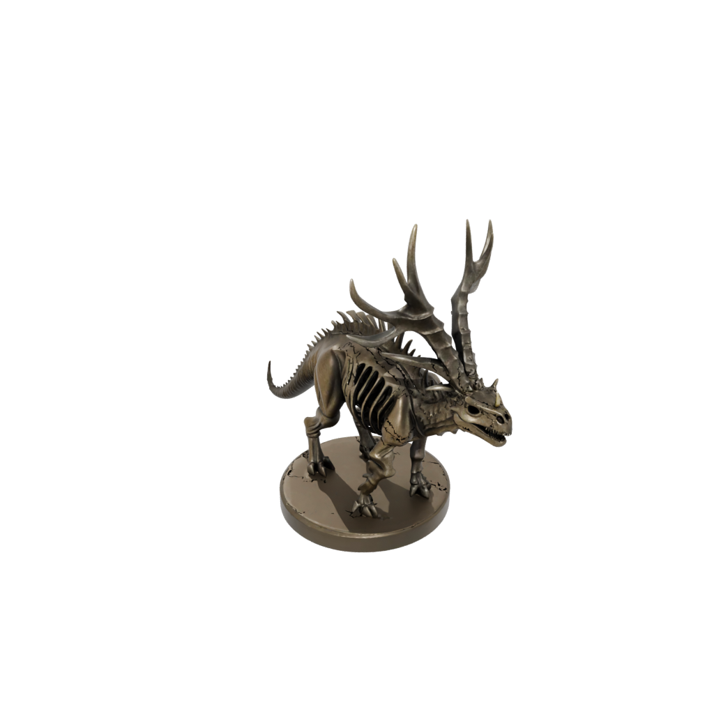 Bronze Skeleton Styracosaurus — dinosaurs 3D print model, STL
