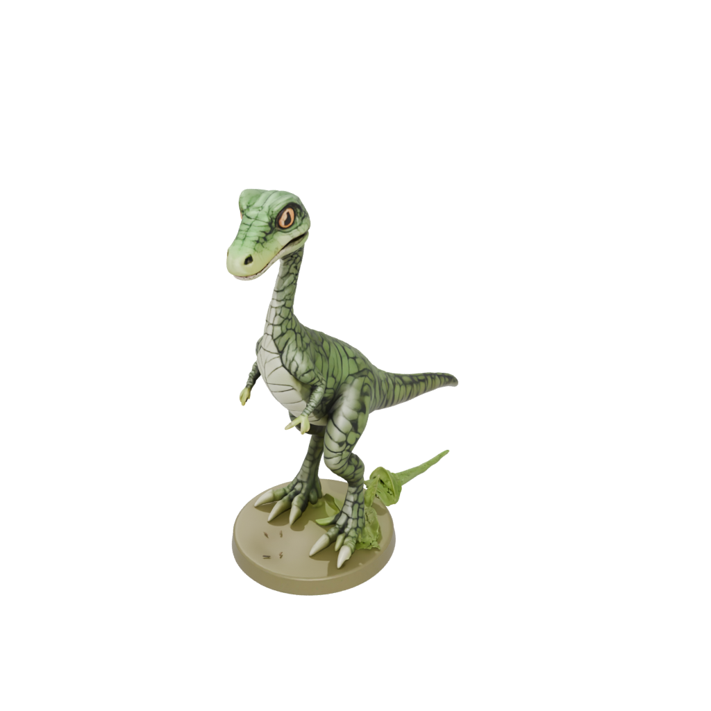 Camo Chibi Compsognathus — dinosaurs 3D print model, STL