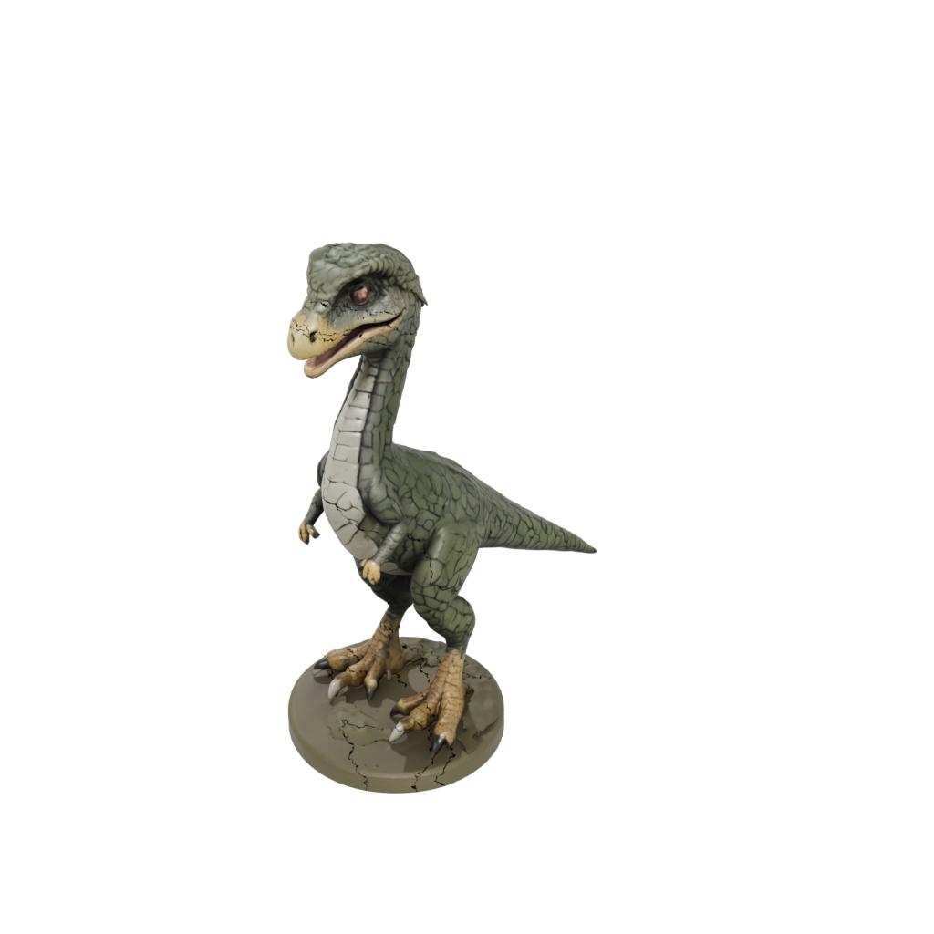 Camo Chibi Deinonychus — dinosaurs 3D print model, STL