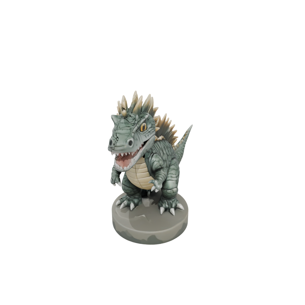 Camo Chibi Dimetrodon — dinosaurs 3D print model, STL