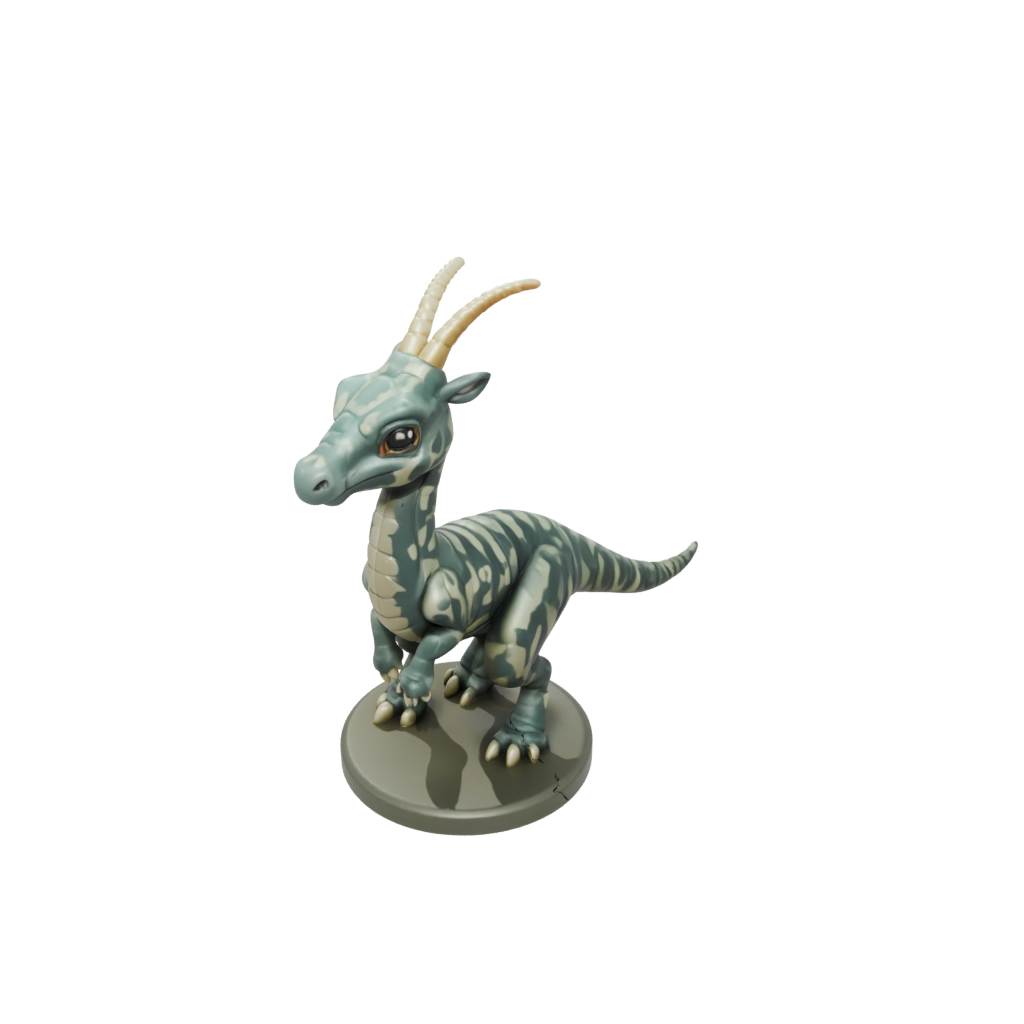 Camo Chibi Parasaurolophus — dinosaurs 3D print model, STL