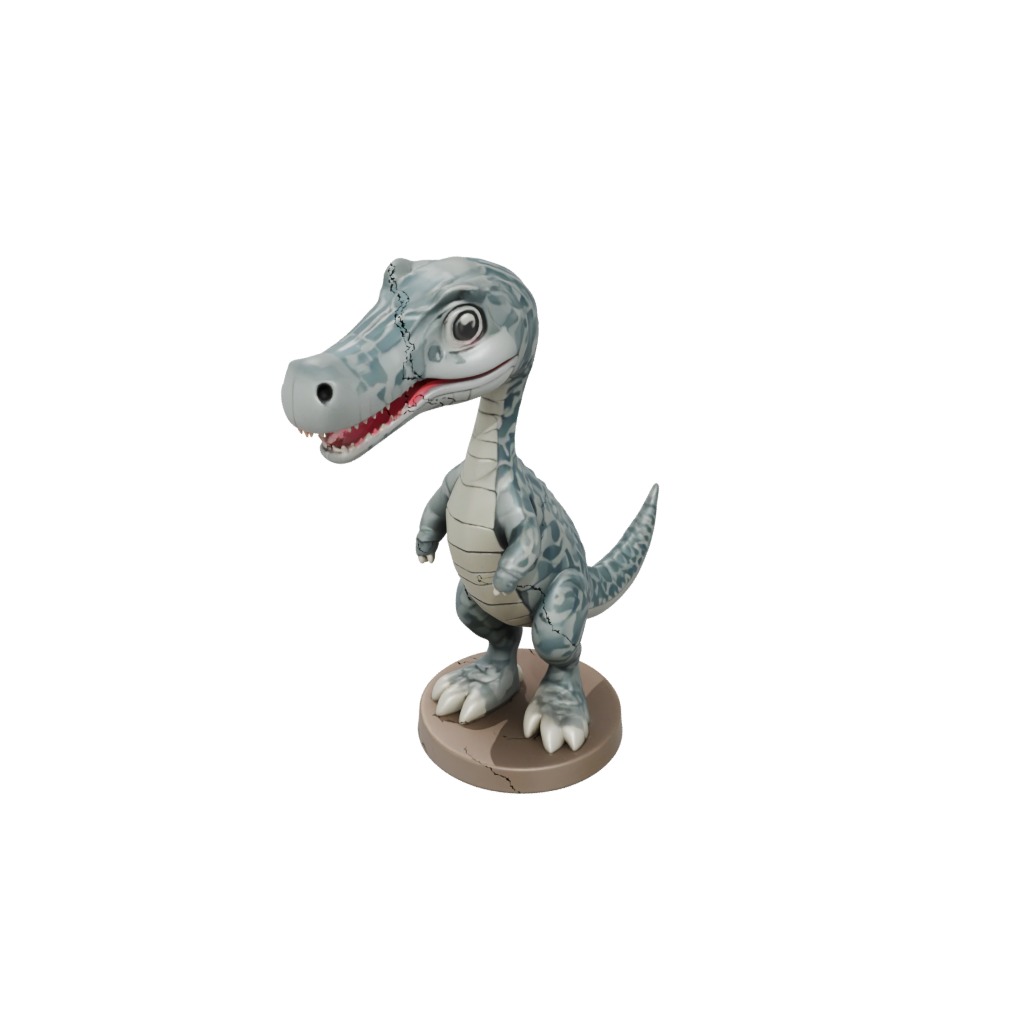 Camo Chibi Plesiosaur — dinosaurs 3D print model, STL
