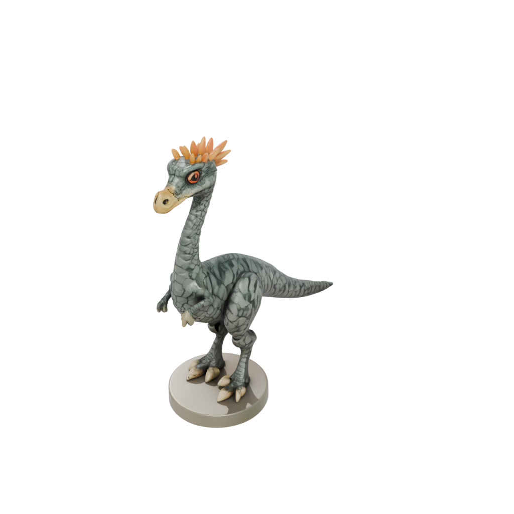 Camo Chibi Therizinosaurus — dinosaurs 3D print model, STL
