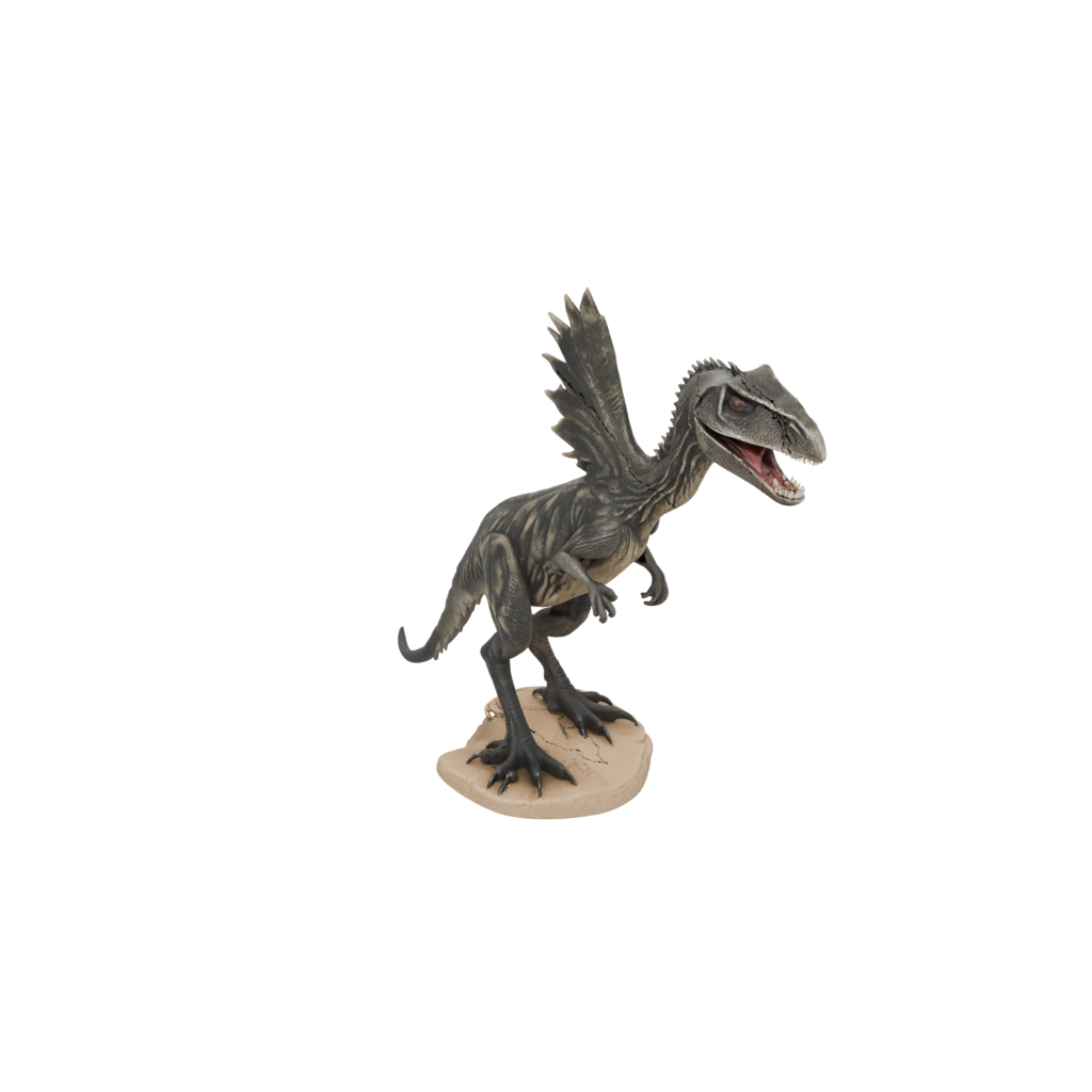 Camo Feathered Utahraptor — dinosaurs 3D print model, STL