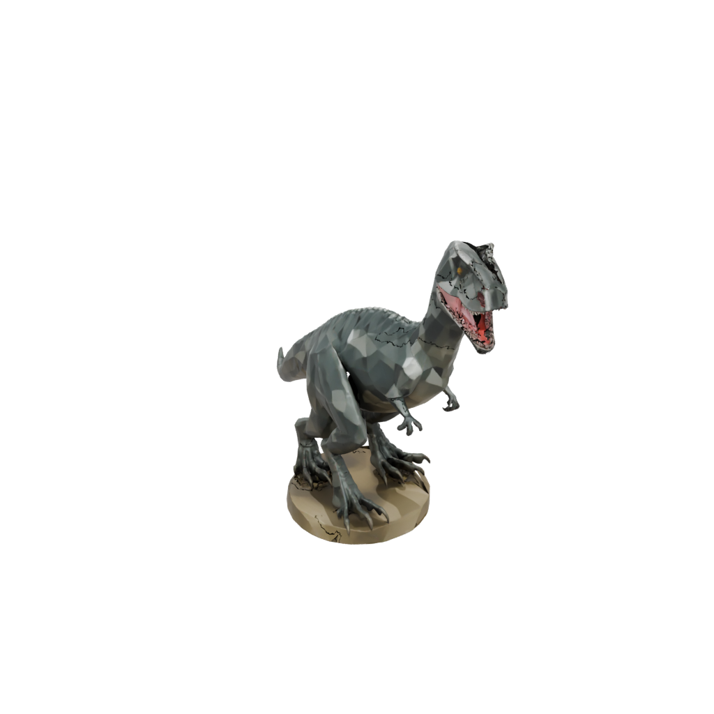 Camo Low-Poly Allosaurus — dinosaurs 3D print model, STL