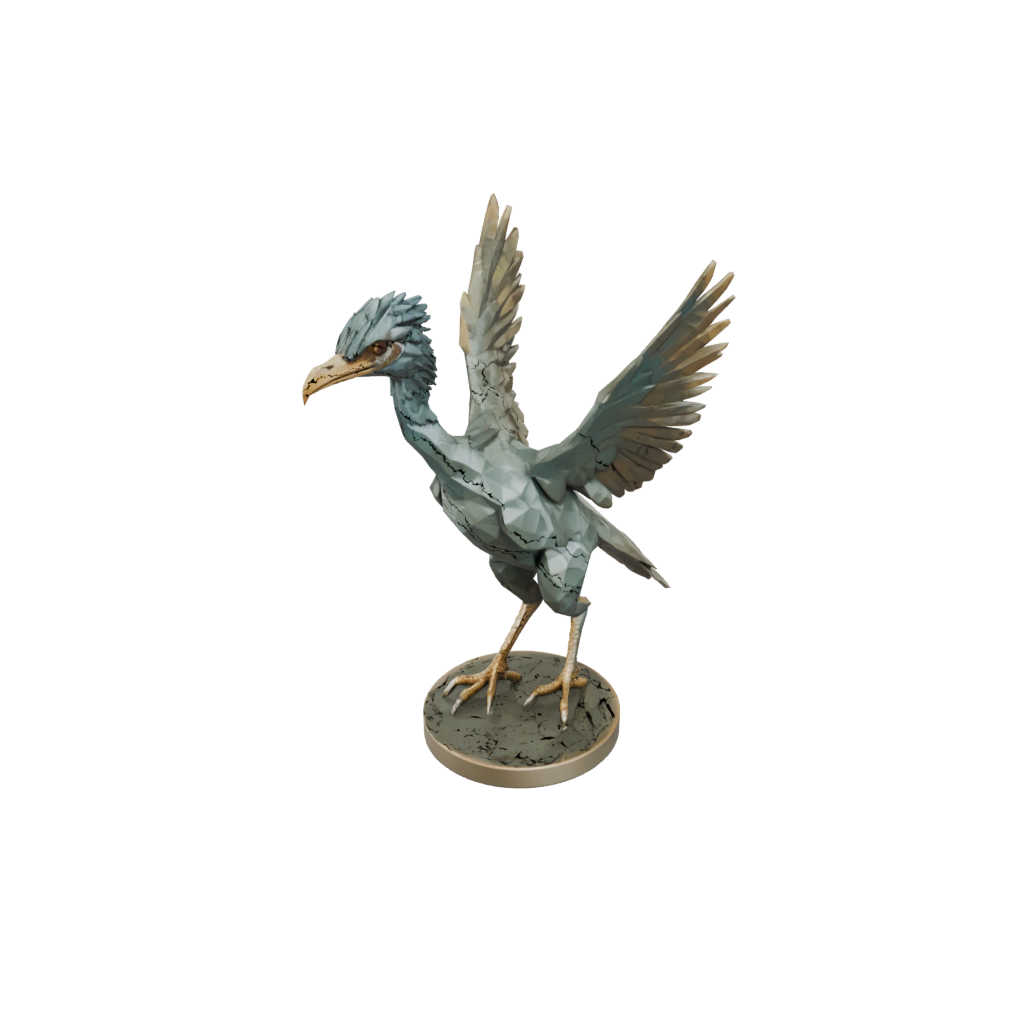 Camo Low-Poly Archaeopteryx — dinosaurs 3D print model, STL