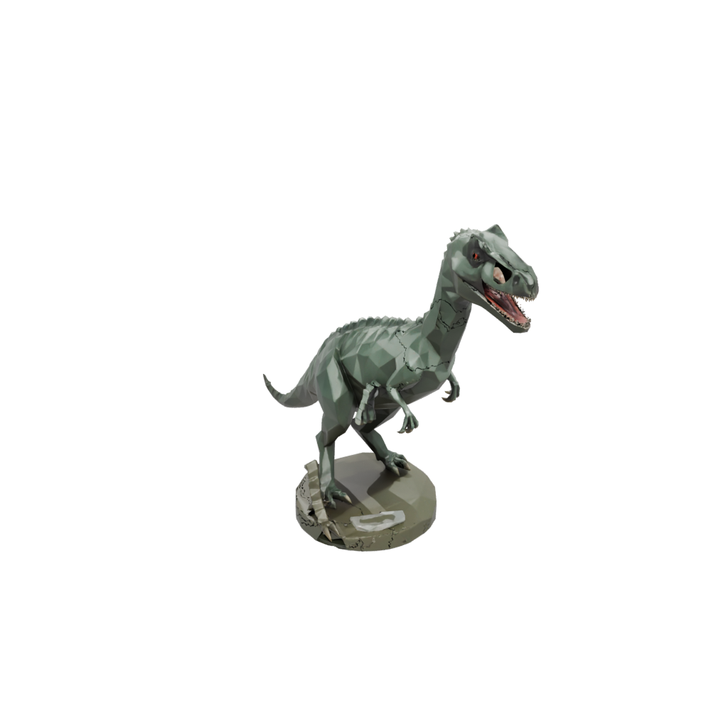 Camo Low-Poly Baryonyx — dinosaurs 3D print model, STL