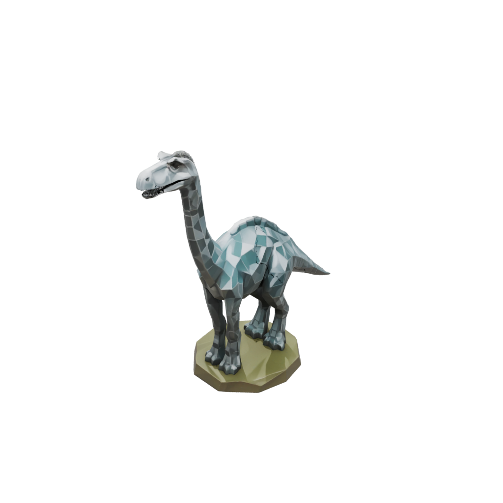 Camo Low-Poly Brachiosaurus — dinosaurs 3D print model, STL