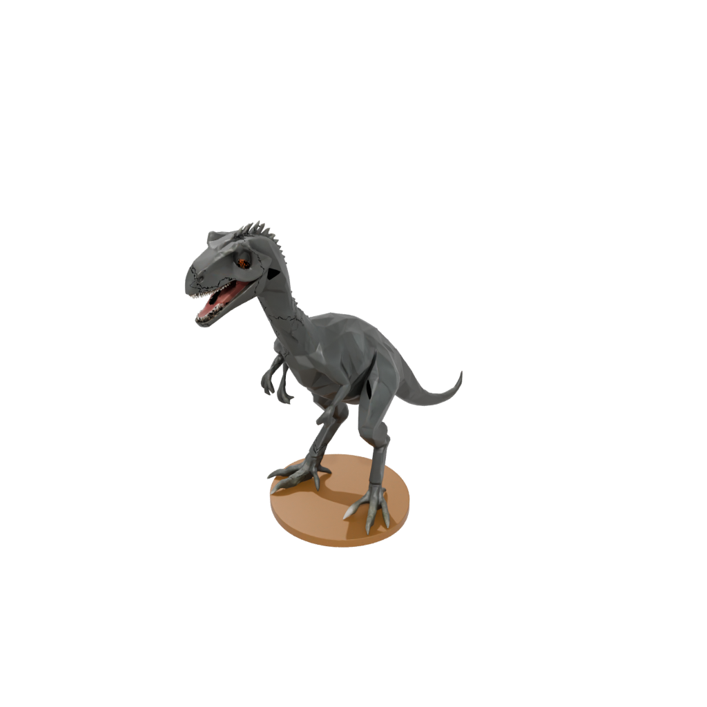 Camo Low-Poly Deinonychus — dinosaurs 3D print model, STL