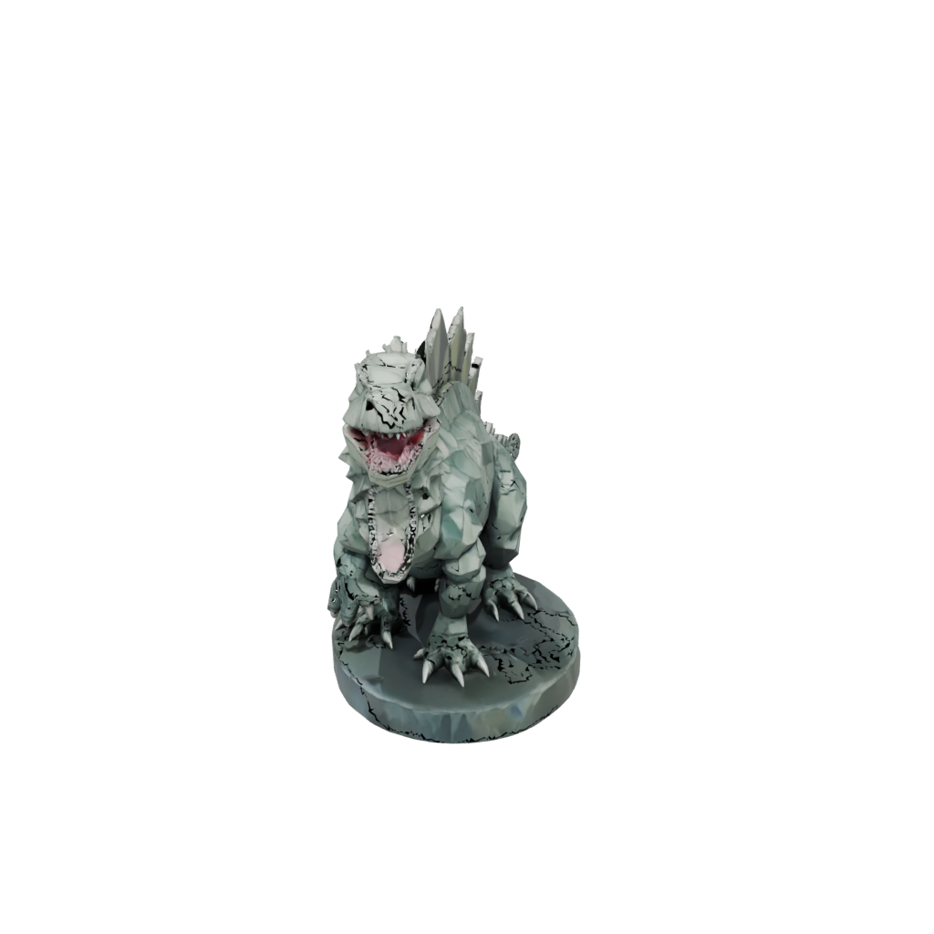 Camo Low-Poly Dimetrodon — dinosaurs 3D print model, STL