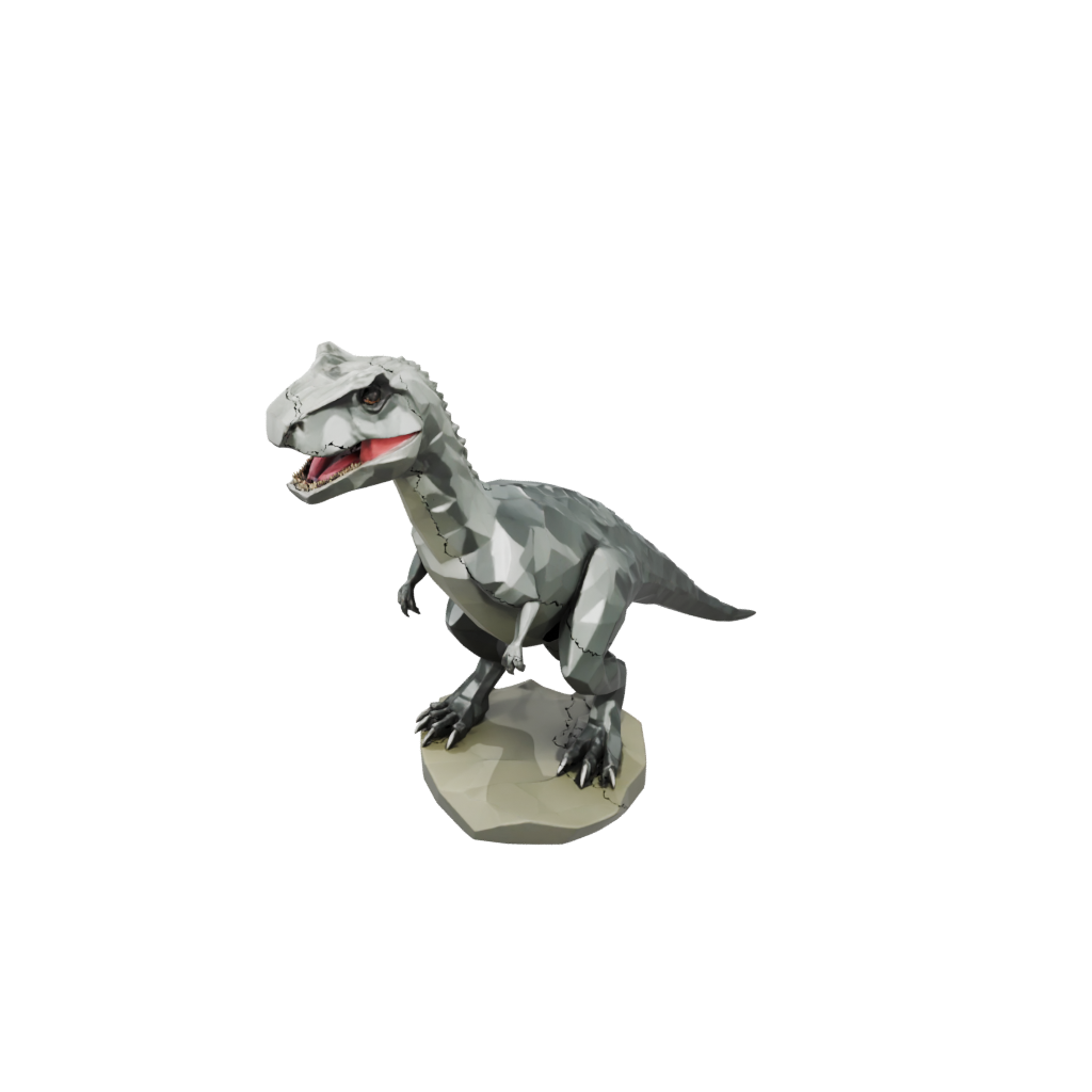 Camo Low-Poly Megalosaurus — dinosaurs 3D print model, STL