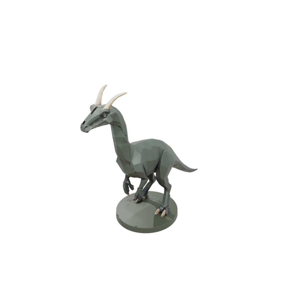 Camo Low-Poly Parasaurolophus — dinosaurs 3D print model, STL