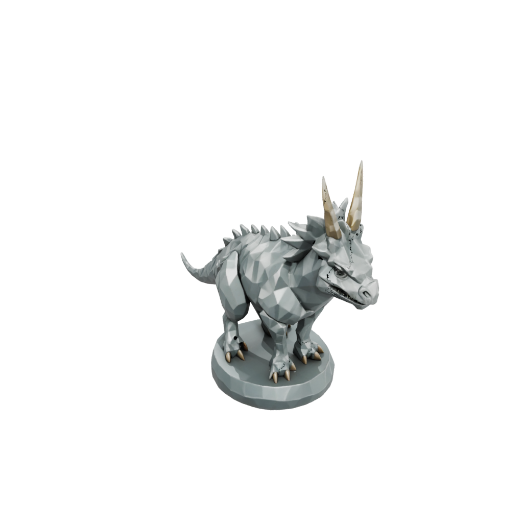 Camo Low-Poly Styracosaurus — dinosaurs 3D print model, STL
