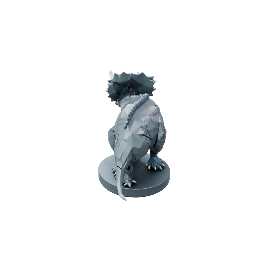 Camo Low-Poly Triceratops — dinosaurs 3D print model, STL