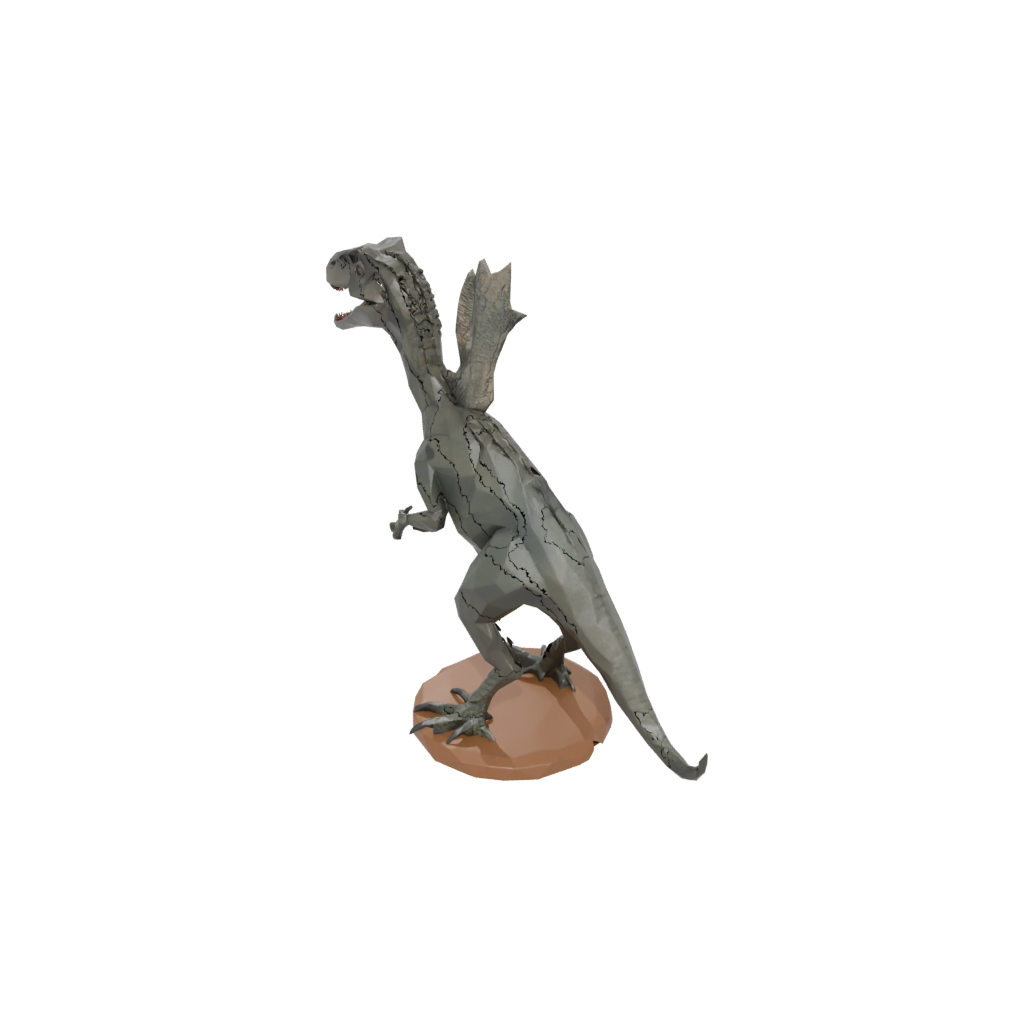 Camo Low-Poly Velociraptor