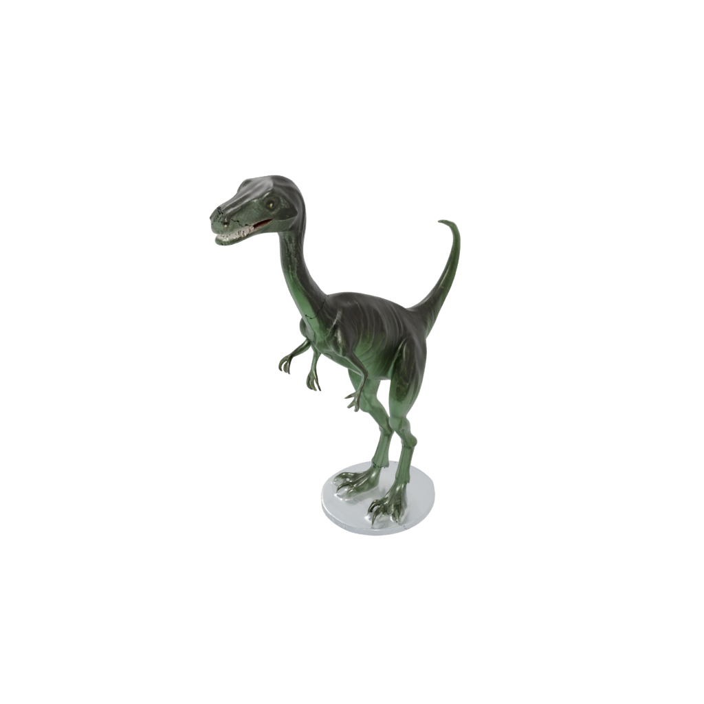 Crystal Feathered Compsognathus — dinosaurs 3D print model, STL