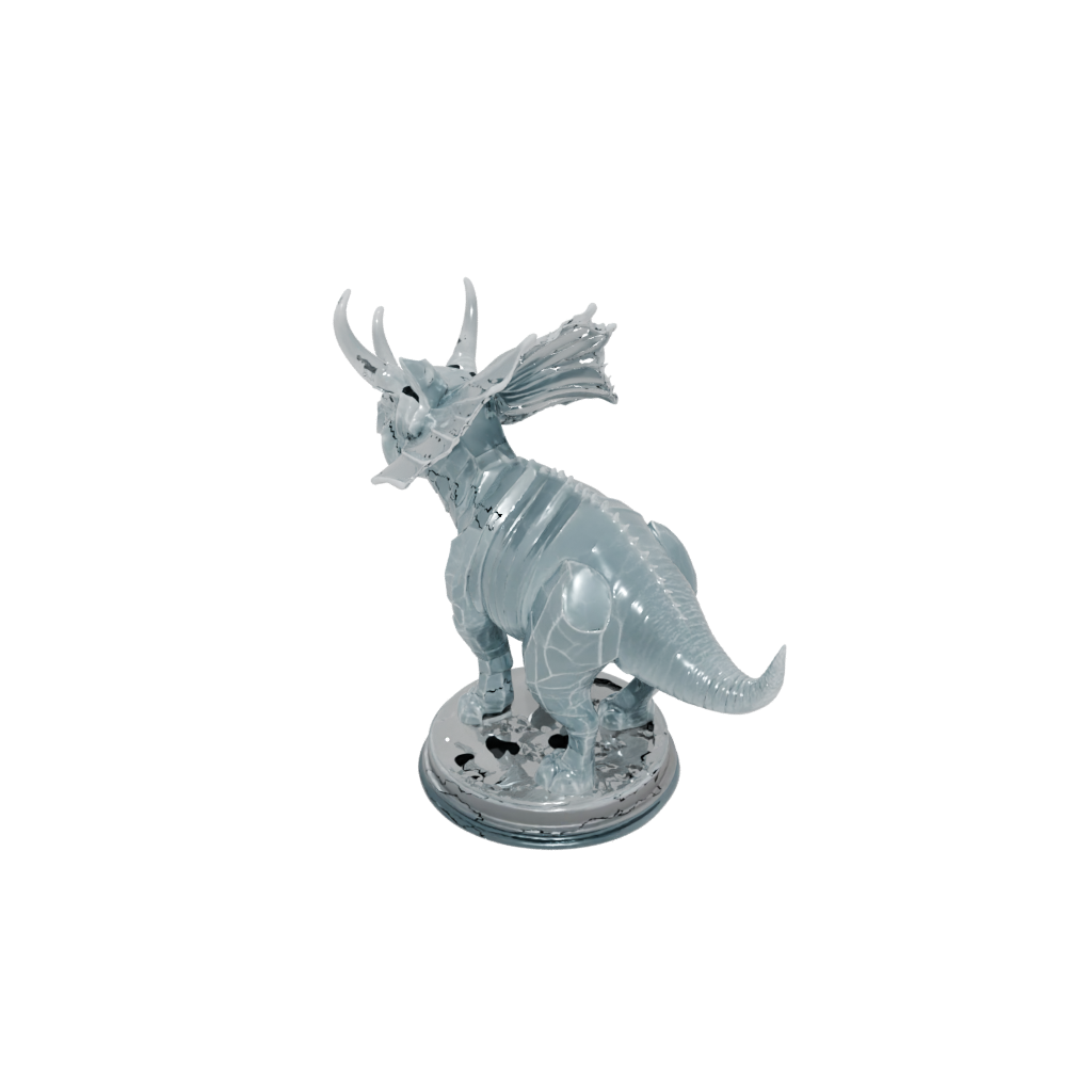 Crystal Flexi Triceratops — dinosaurs 3D print model, STL