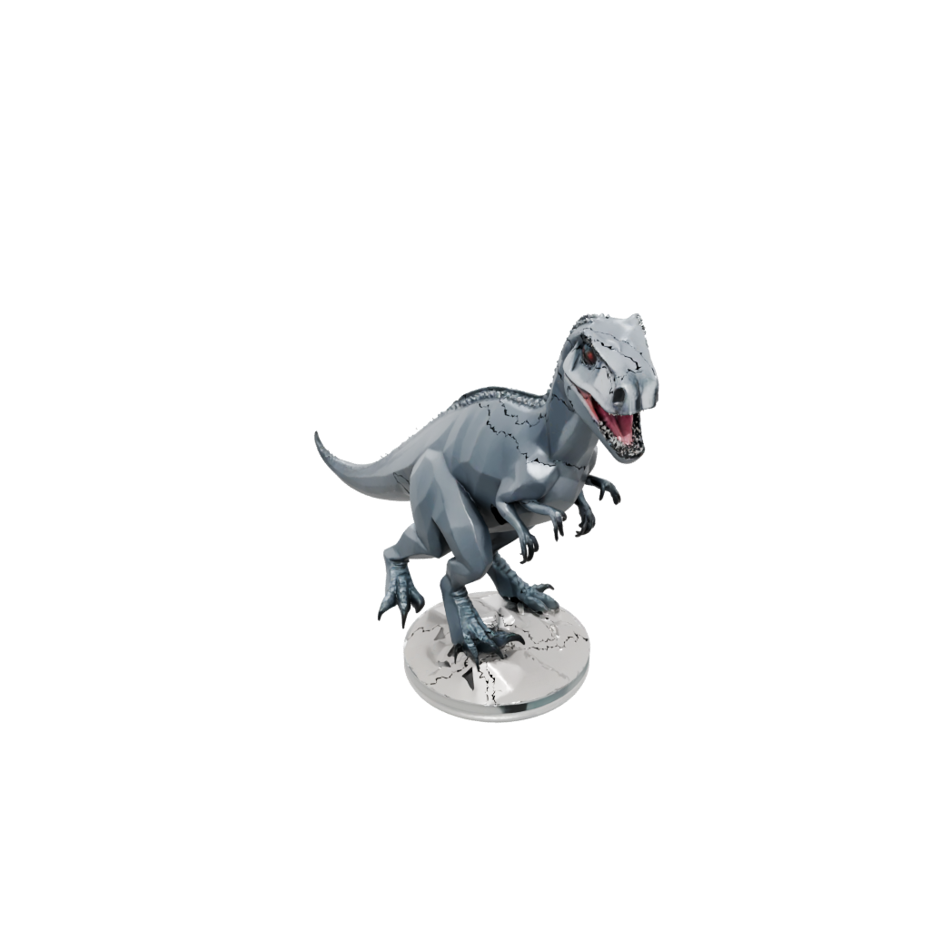 Crystal Low-Poly Allosaurus — dinosaurs 3D print model, STL