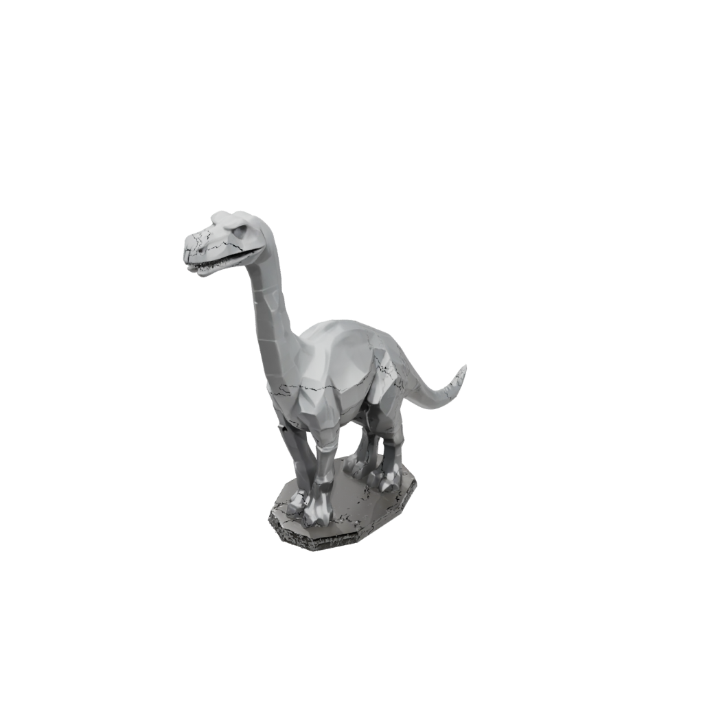 Crystal Low-Poly Brachiosaurus — dinosaurs 3D print model, STL