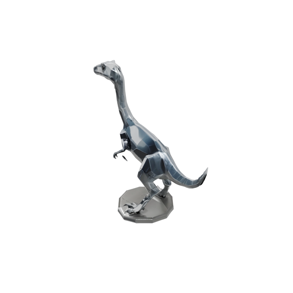 Crystal Low-Poly Compsognathus