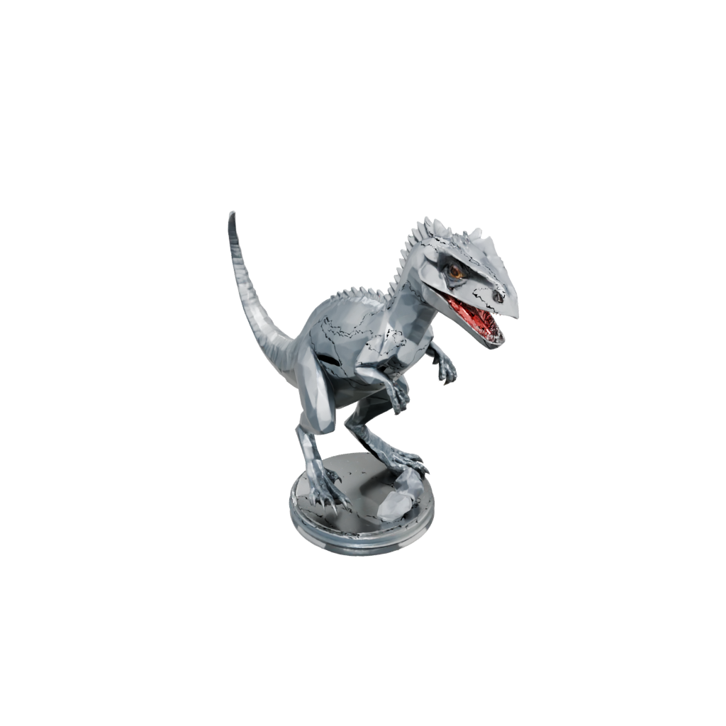 Crystal Low-Poly Dilophosaurus — dinosaurs 3D print model, STL