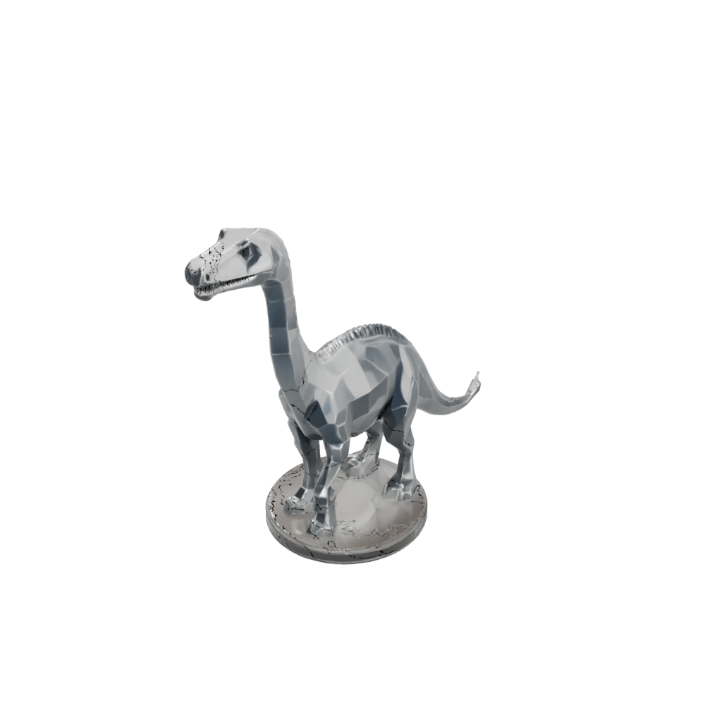 Crystal Low-Poly Diplodocus — dinosaurs 3D print model, STL