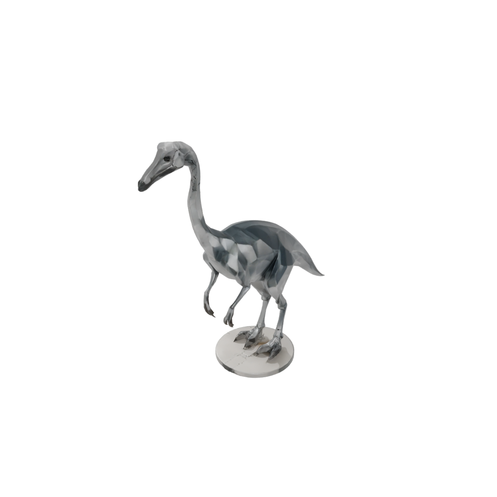 Crystal Low-Poly Gallimimus — dinosaurs 3D print model, STL