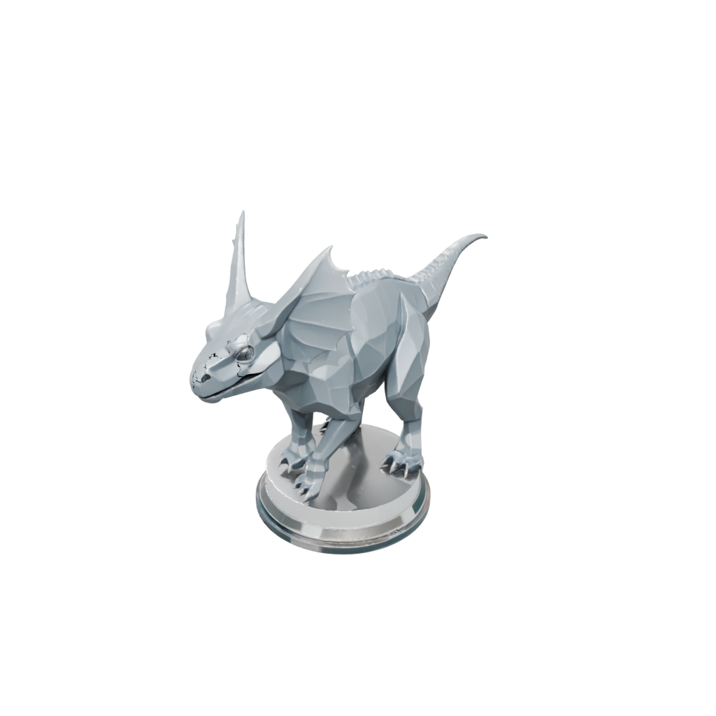 Crystal Low-Poly Protoceratops — dinosaurs 3D print model, STL