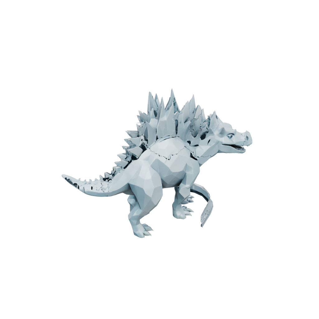 Crystal Low-Poly Stegosaurus
