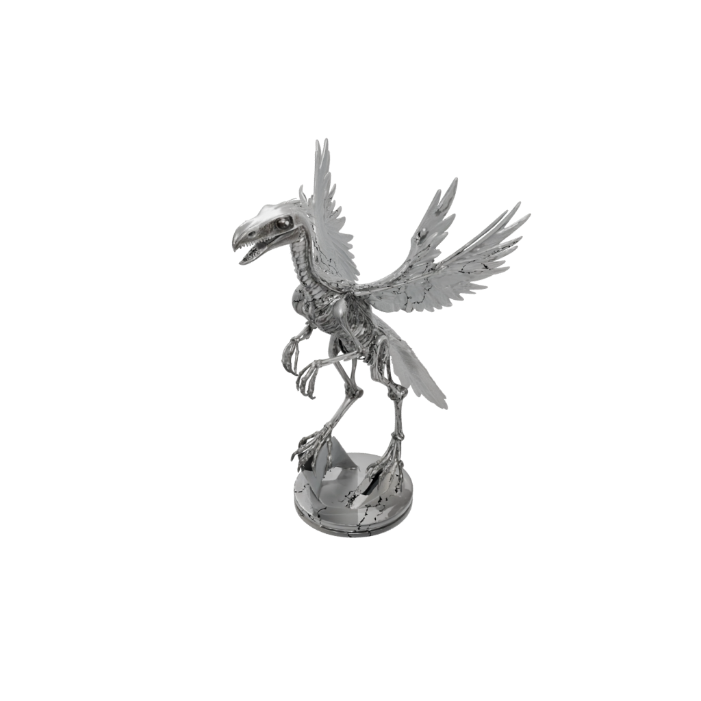 Crystal Skeleton Archaeopteryx — dinosaurs 3D print model, STL