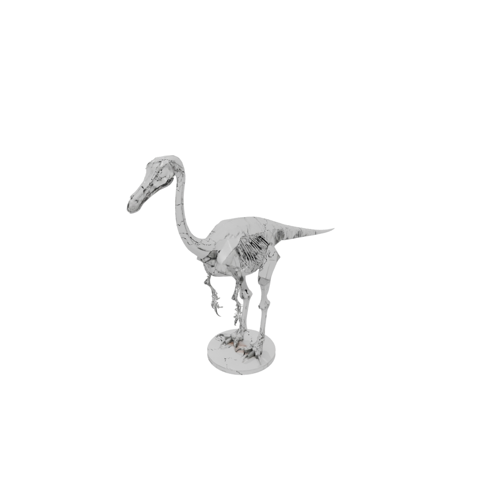 Crystal Skeleton Gallimimus — dinosaurs 3D print model, STL