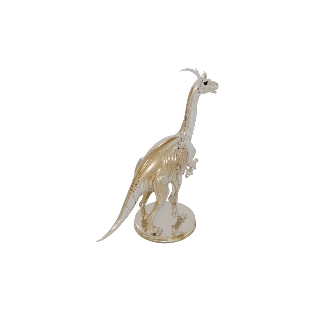 Crystal Skeleton Parasaurolophus — dinosaurs 3D print model, STL
