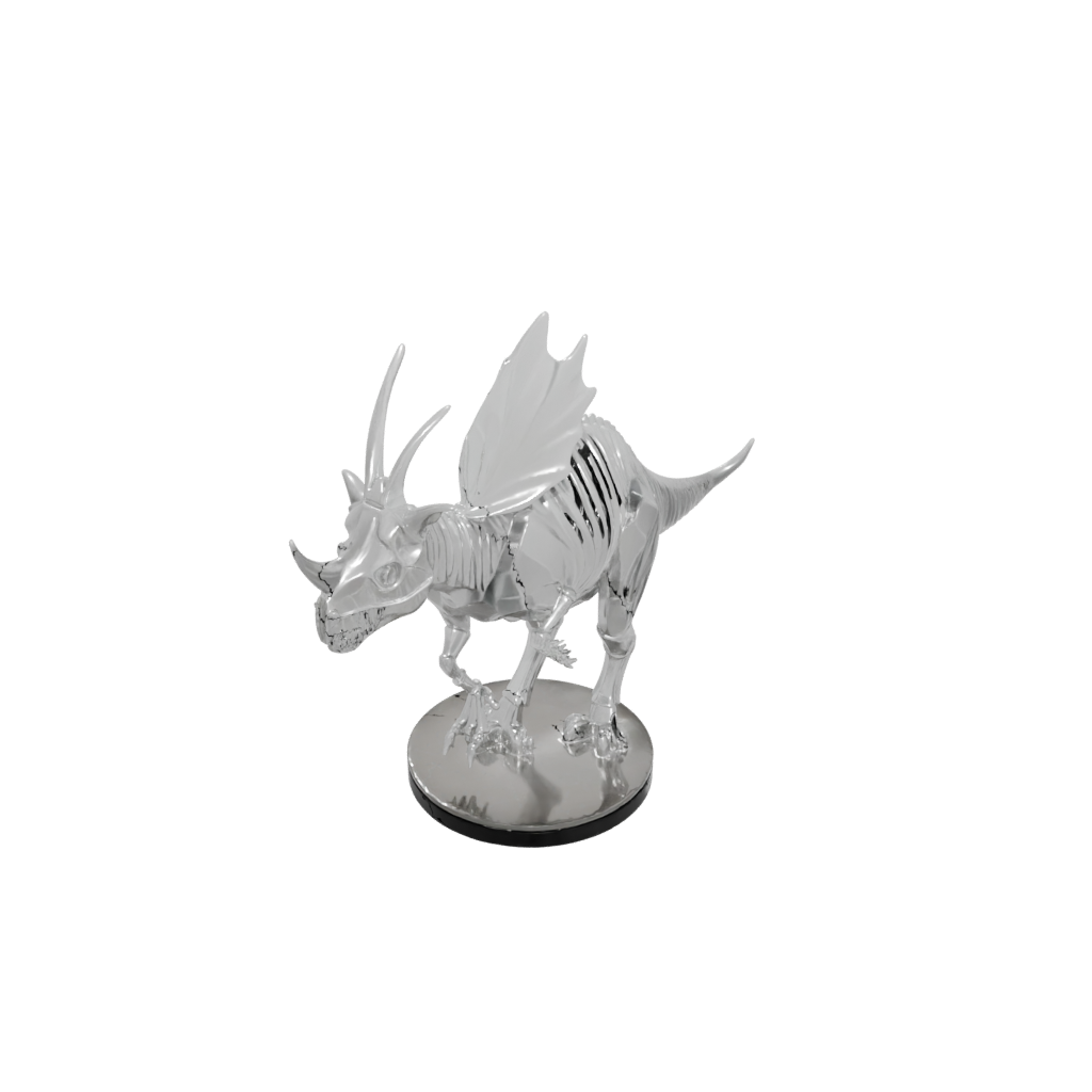 Crystal Skeleton Protoceratops — dinosaurs 3D print model, STL