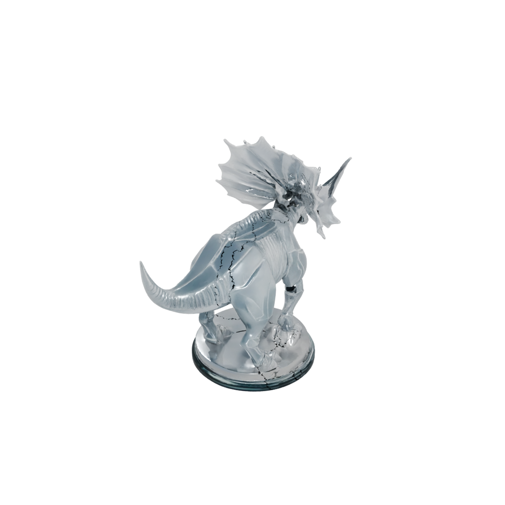 Crystal Skeleton Triceratops — dinosaurs 3D print model, STL