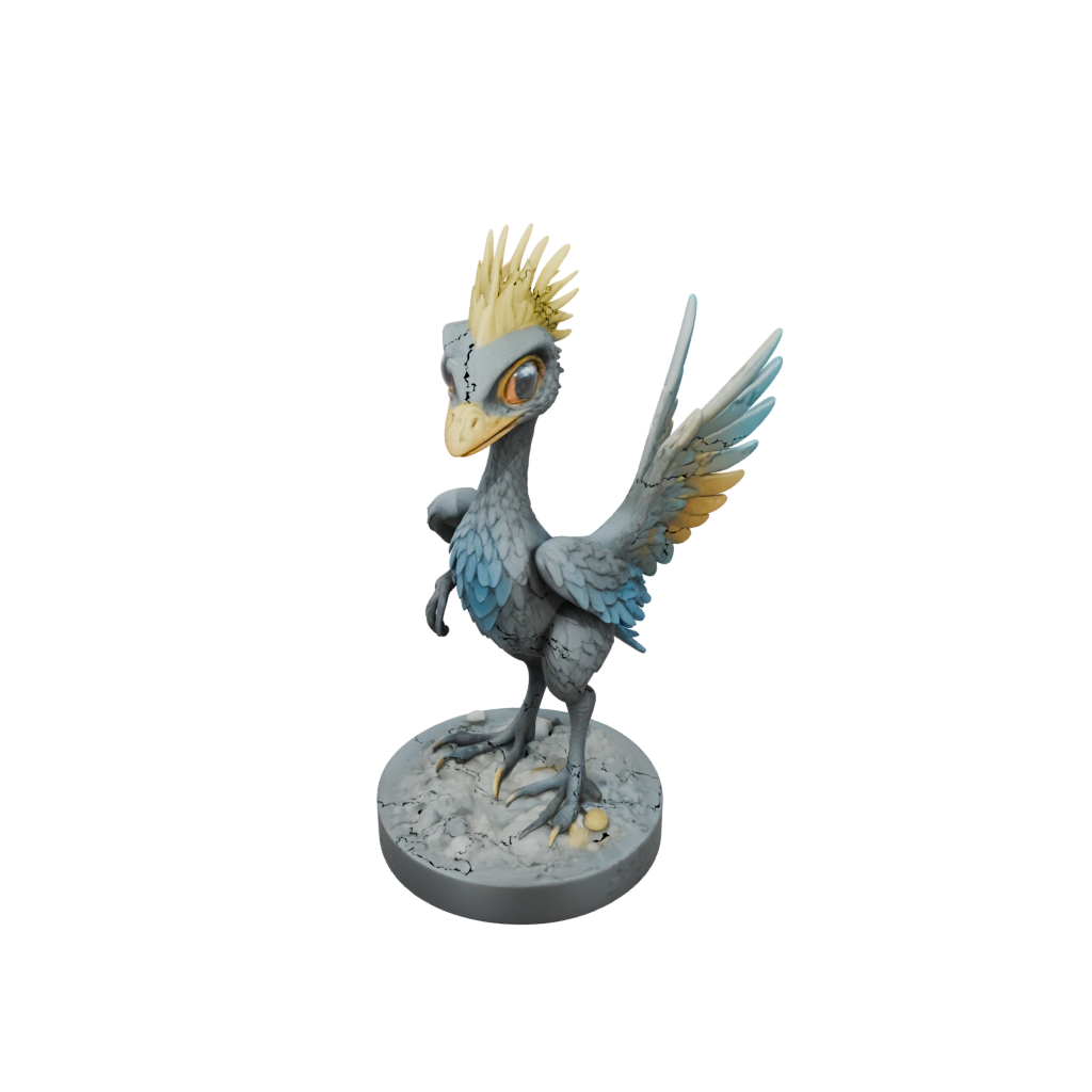 Galaxy Chibi Archaeopteryx — dinosaurs 3D print model, STL