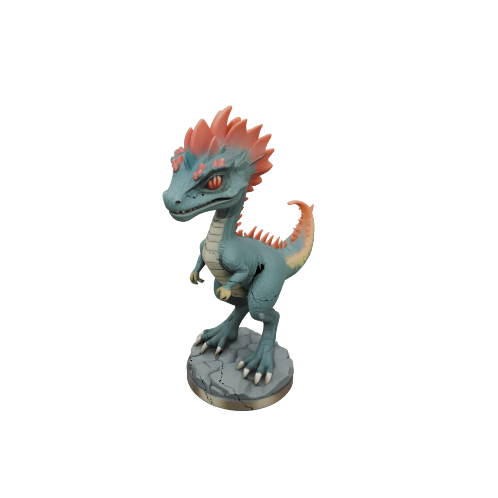 Galaxy Chibi Dilophosaurus — dinosaurs 3D print model, STL