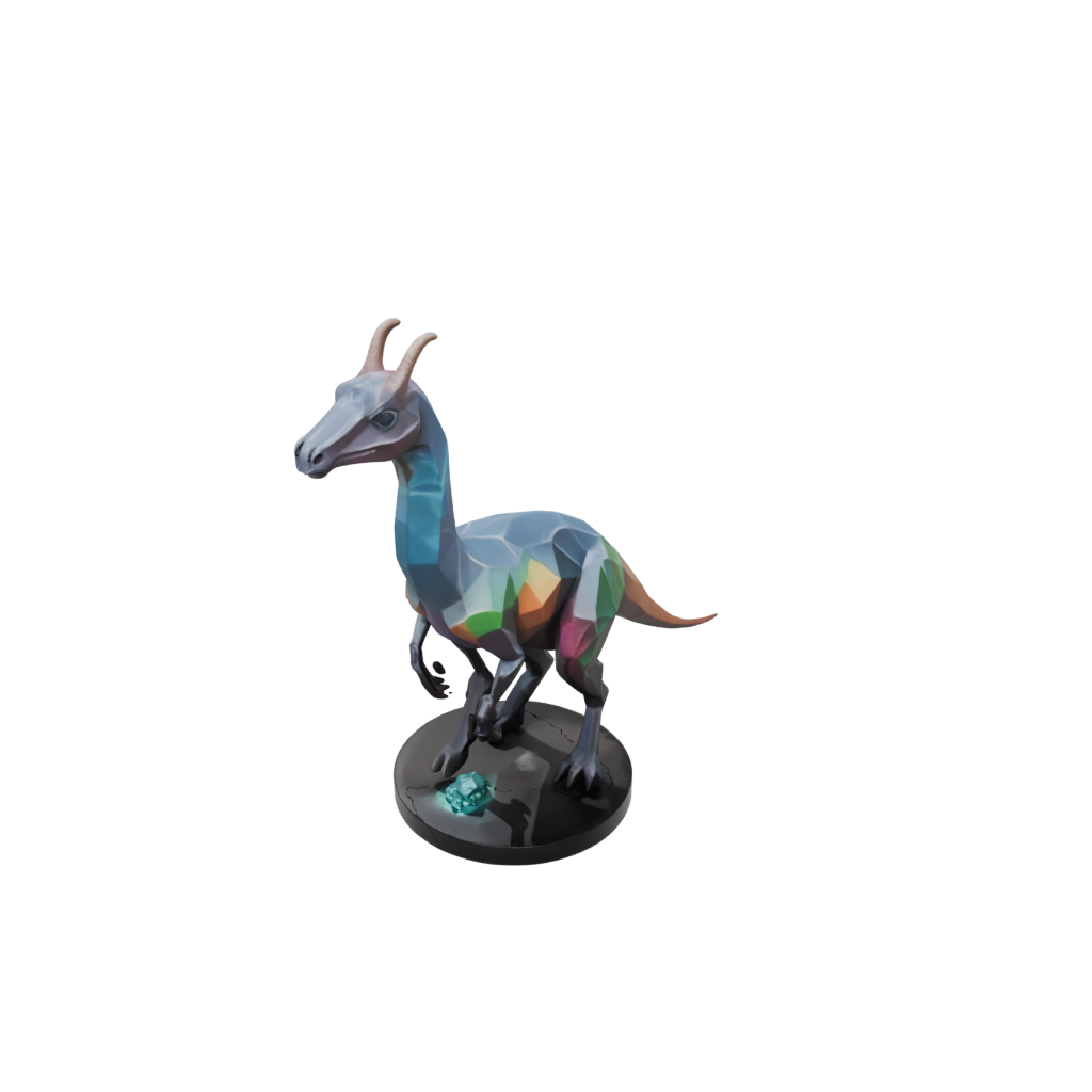 Galaxy Low-Poly Parasaurolophus — dinosaurs 3D print model, STL