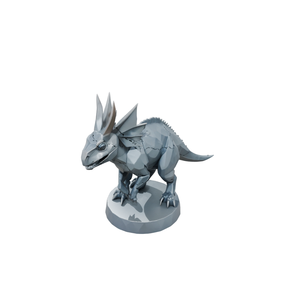 Galaxy Low-Poly Protoceratops — dinosaurs 3D print model, STL