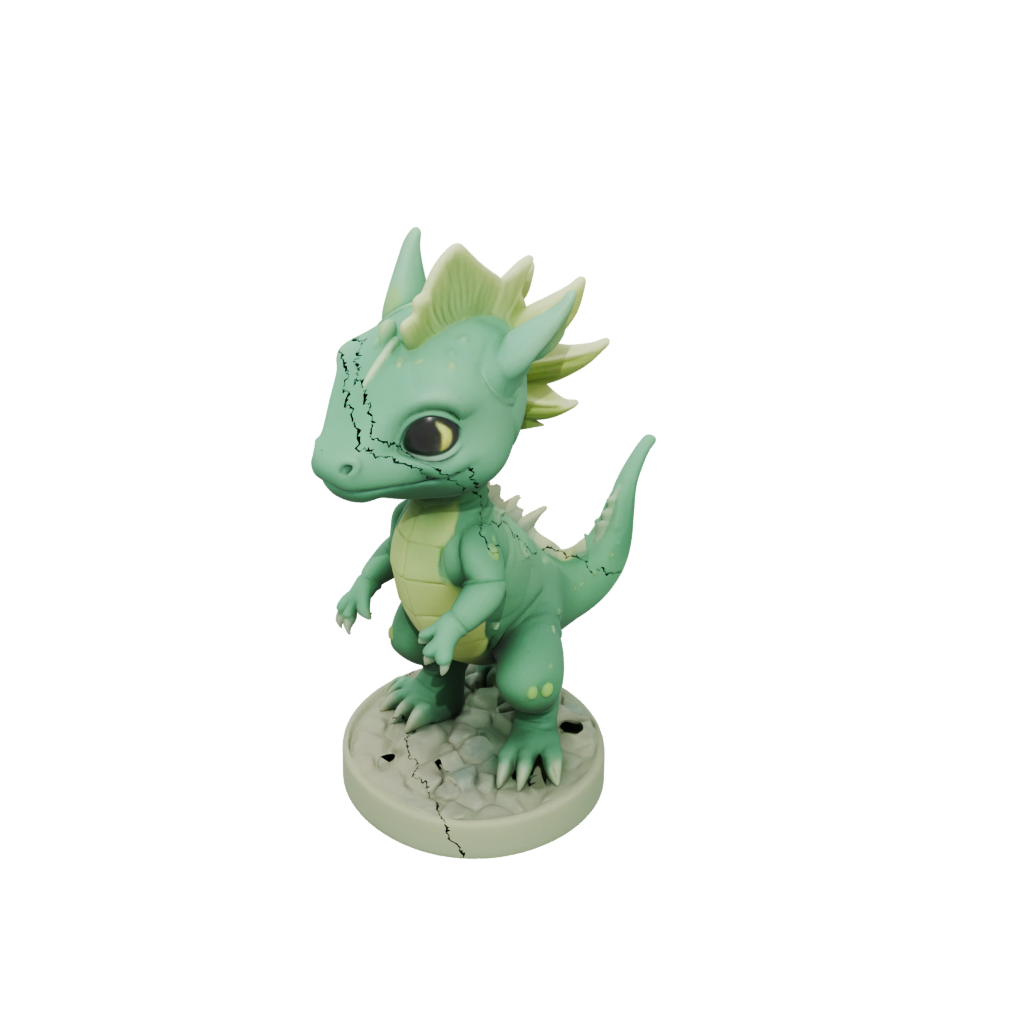 Glow Chibi Protoceratops — dinosaurs 3D print model, STL