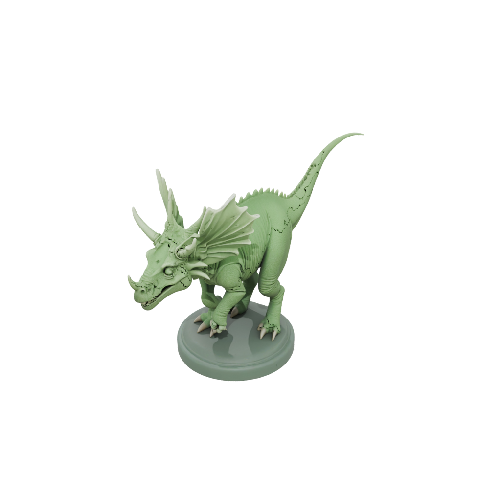 Glow Flexi Triceratops — dinosaurs 3D print model, STL